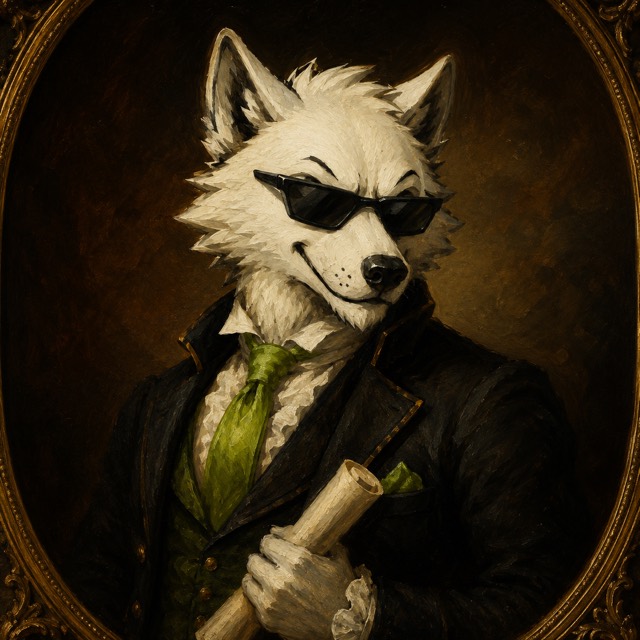 Renaissance oil portrait of the wolf